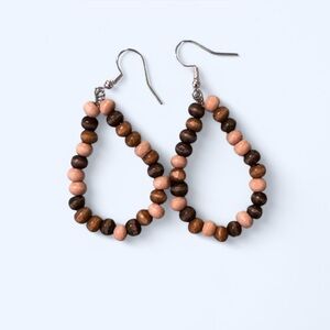 Handmade Brown Beaded Earrings